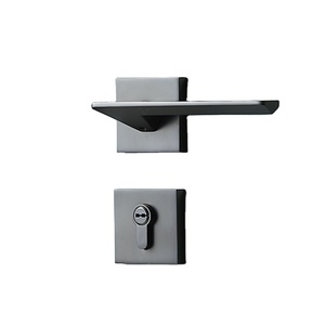 Dooroom Brass <strong>Door</strong> Lever Set Mute Modern Light Luxury Grey <strong>White</strong> Double Wood <strong>Door</strong> Bedroom Bathroom Lock Split Dummy Handle <strong>Knob</strong> - Product Image 1