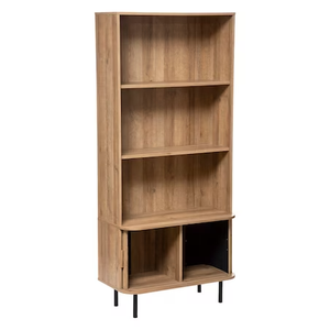 Estantería de madera de <span class=keywords><strong>4</strong></span> <span class=keywords><strong>niveles</strong></span> de diseño simple moderno 2 puertas deslizantes Librería para habitación de oficina - Product Image 3
