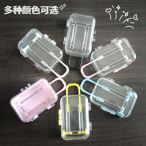 Transparent Mini Trolley Case Storage Box Small Plastic Jewelry Organizer For Jewelry Accessories - Product Image 2