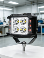 Feux de travail latéraux à LED bicolores 12V 24V, 35W, rouge et ambre, pour conduite tout-terrain, étanches IP67, pour camion, VTT, SUV