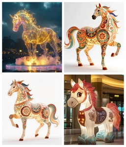 โคมไฟรูปม้า LED ผ้าตกแต่งเทศกาลโคมไฟจีน วันขอบคุณพระเจ้า ดิวาลี วันรับปริญญา กันน้ำ ใช้กลางแจ้ง ตกแต่งเหมือนจริง - Product Image 5