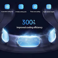 Portable sans lame refroidissement pliable cou ventilateur suspendu usb rechargeable sans fil mains libres refroidissement cou ventilateur