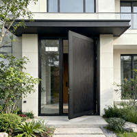 Porte d'entrée pivotante extérieure en aluminium personnalisée Grandsea, anti-effraction, isolation thermique, avec serrure intelligente pour villa