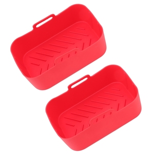 <span class=keywords><strong>Olla</strong></span> de Silicona para Freidora <span class=keywords><strong>Ninja</strong></span> DZ201 Foodi 8QT, con Cepillo y Clip, Accesorios de Cocina, 19.5x12.7x7cm, Rojo - Product Image 2