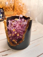 Bougies Artisanales de Luxe en Cire de Soja avec Feuilles d'Or et Cristaux Guérisseurs Colorés – Parfumées pour Aromathérapie, Idéales pour les Fêtes, Diwali, Ramadan