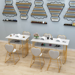 Decoración Nórdica para Salón <span class=keywords><strong>de</strong></span> <span class=keywords><strong>Uñas</strong></span>, Juego <span class=keywords><strong>de</strong></span> Mesa <span class=keywords><strong>y</strong></span> Silla <span class=keywords><strong>de</strong></span> Mármol para Manicura, Mesa <span class=keywords><strong>de</strong></span> Manicura Individual <span class=keywords><strong>y</strong></span> Doble, Simple <span class=keywords><strong>y</strong></span> Moderna - Product Image 5