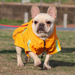 후드 안전 반사 방수 애완 동물 개 비옷 노란색 방풍 및 방수 애완 동물 비가 재킷 대형 개 비옷 개 - Product Image 3