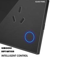 Prise universelle Zowie originale australienne RCM 16A 110-240V avec Wi-Fi, capteur de présence, verre AG, double prise intelligente GPO, compteur de puissance et protection contre les surcharges