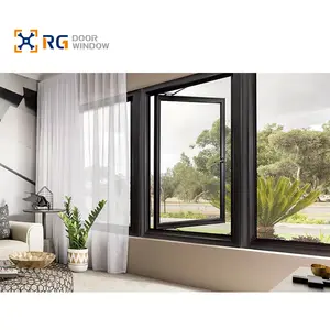 نوافذ مزدوجة مزججة من الألومنيوم بنمط حديث RG100، نوافذ ثلاثية مزججة بتصميم لمنزل