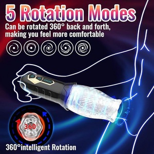 Erkekler için Seks Oyuncakları Silikon TPE Vibratör Şarj Edilebilir Isıtma Otomatik Rotasyon Mastürbasyon Kupası Siyah Erkekler için Seks Oyuncakları - Product Image 3