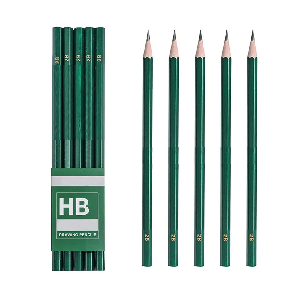 Crayon en bois personnalisé 2B HB de haute qualité, promotion de l'école de bureau