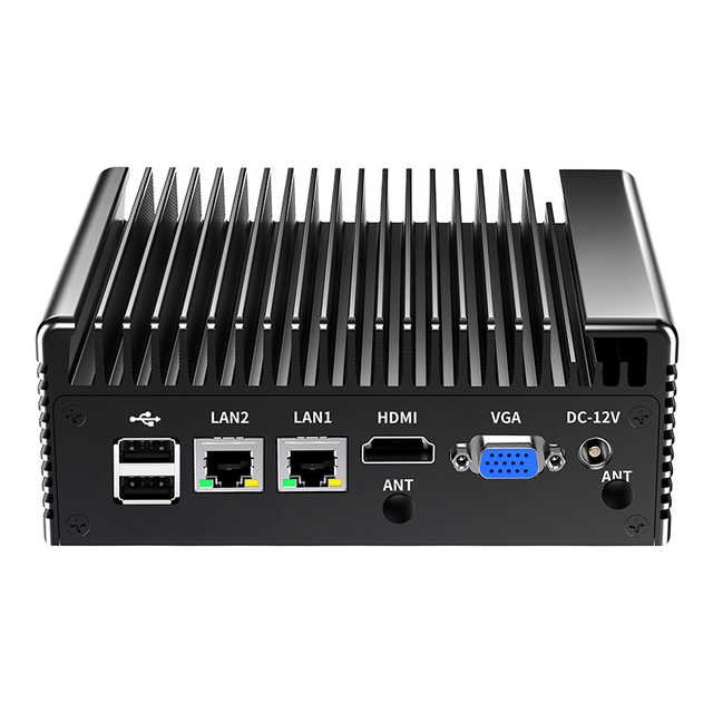 Customized Fanless Industrial N100 Mini PC DDR4 MSATA SSD DC 12V 4G/ Wifi Module Industrial NUC Computer
