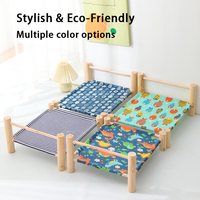 Lit surélevé pour animaux de compagnie, style hamac, écologique, imperméable, durable, rafraîchissant, carré, pour le camping, toutes saisons, tissu amovible et lavable