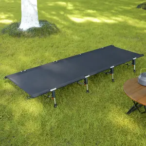 户外便携式铝制野营野餐远足轻便折叠床，结构坚固