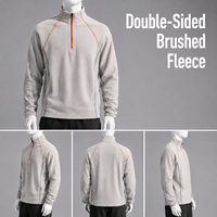 Sweat-shirt décontracté à manches longues pour homme, en polaire brossée double face, avec fermeture éclair quart de tour, pour les sports de plein air