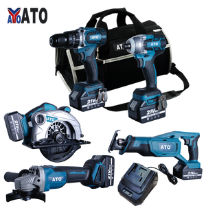 ATO Alat Listrik dan Dalam Satu Portabel, Kit Kombo <span class=keywords><strong>Aeg</strong></span> 3,0ah 4.0Ah 5.0Ah 18V Dapat Diisi Ulang