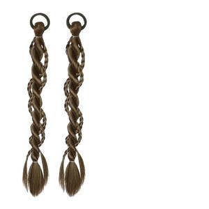 วิกผมหางม้าถักเปียคู่ Qingyou สีดำ เส้นใยคาเนคาลอน ยางยืดคุณภาพสูง ทำด้วยมือ 100% ดูเป็นธรรมชาติ - Product Image 5