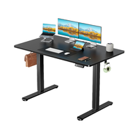 1.2M 48 pouces électrique ergonomique hauteur réglable marron Table de bureau en bois double moteur s'asseoir support sain panneau extensible