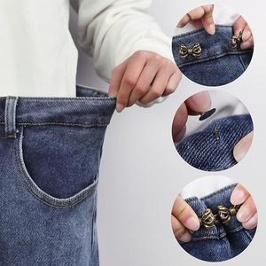 Ajusteur de taille de pantalon, <span class=keywords><strong>bouton</strong></span> de jean réglable sans nickel, recouvert de tissu, <span class=keywords><strong>pour</strong></span> resserrer la taille des pantalons, sans couture - Product Image 4