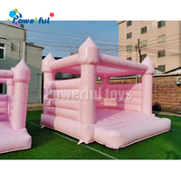 Maison gonflable gonflable gonflable pour fille, château gonflable blanc pour anniversaire, rose clair, prix bas
