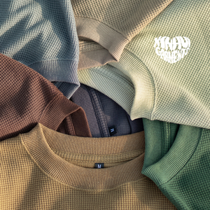 T-shirt <span class=keywords><strong>termica</strong></span> da uomo a manica lunga in <span class=keywords><strong>maglia</strong></span> Waffle personalizzata in cotone misto morbido in bianco solido da uomo con vestibilità regolare - Product Image 1