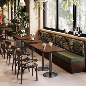 Xzy Tùy Chỉnh Vuông & Vòng Cà Phê Trà Cửa Hàng Rắn Gỗ Thương Mại Quán Cà Phê Nhà Hàng Đồ Nội Thất Gian Hàng 2-4 Chỗ Ngồi Bàn Ghế Bộ - Product Image 2