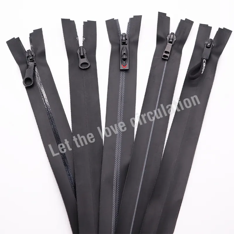 3#5# TPU printed waterproof zip zippers with logo waterproof nylon pvc airtight black outdoor wear waterproof zipper