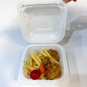 Vierkant 5 × 5 Zoll MFPP Kunststoff Container zum Mitnehmen Takeaway-Lebensmittelbox Einweg-Mikrowellen-Sicher