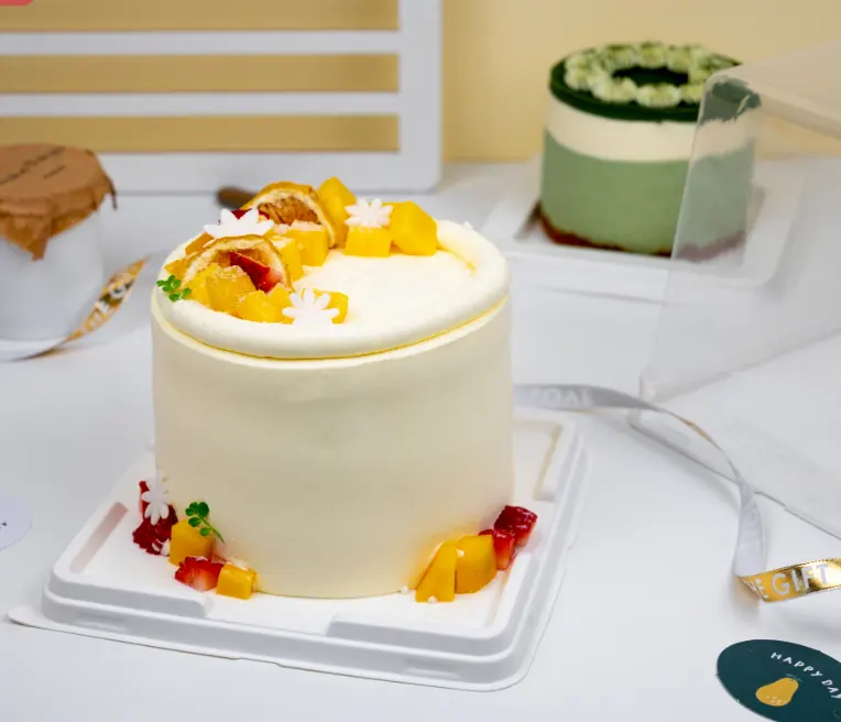 Caja de pastel de queso crema pequeña redonda transparente de plástico desechable de 5 pulgadas cajas de pastelería de panadería para postres pasteles galletas