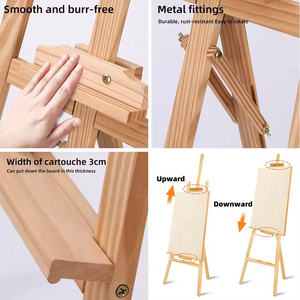 Giá vẽ tranh chữ A Panwenbo, giá đỡ tranh nghệ thuật, giá vẽ gỗ có thể điều chỉnh, để sàn - Product Image 4