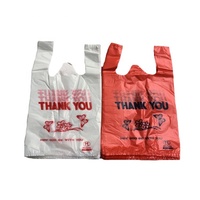 Blauw-witte HDPE wegwerp plastic boodschappentassen met aangepast logo voor supermarkten, 100 stuks, rechtstreeks gekocht van Chinese fabriek