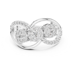 Anillo de Diamantes Plateado, Joyería Elegante y Brillante para Mujer, Ideal para Bodas, Compromisos, Fiestas y Regalos - Product Image 4