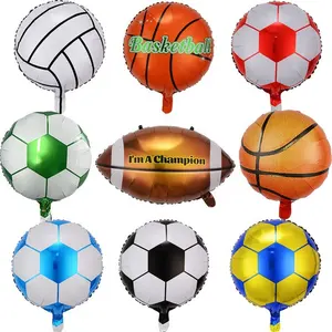 18-Zoll-Fußball Fußball Basketball runder Ball-Form Ballons Folienballons für Sport-Themenparty-Dekoration