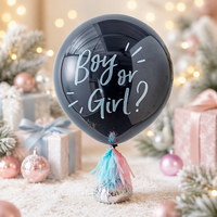Ballon géant en latex noir de 36 pouces avec confettis - Durable et écologique pour Noël, les baby showers, Halloween, les fêtes de remise de diplômes