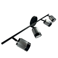Ampoule LED GU10 à 4 lumières à rail fixe pour suspension d'intérieur Nickel brossé Finition noire pour lustres décoratifs et lampes suspendues