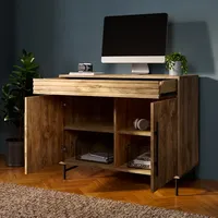 Buffet moderne avec tiroir et portes Bureau escamotable en bois Bureau caché Bureau de travail pour le salon Armoire de cuisine