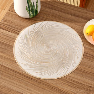 Sets de table ronds en <span class=keywords><strong>vinyle</strong></span> antidérapant Sets de table lavables en <span class=keywords><strong>vinyle</strong></span> pour table à manger <span class=keywords><strong>Tapis</strong></span> de table durables en PVC - Product Image 2