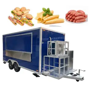 14英尺创意促销移动玉米卷寿司街食品车房车厨房移动食品车拖车