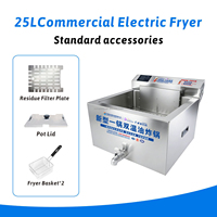 Friteuse électrique commerciale Hansu 25L à double température avec affichage numérique 6000W pour frites et snacks