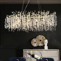 Lustre suspendu contemporain en métal doré et cristal LED personnalisé, garantie 3 ans, angle de faisceau 360°, pour hôtel, chambre et salon