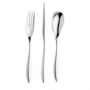 Nordic Wholesale Bulk SS306 Stainless Steel Flatware Dinnerware Silverware Party Portable Portuguese Cutlery Silver Spoons Forks - Product Image 1