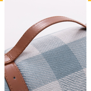 Tapis de pique-nique portable en TPU imperméable avec sangle en cuir éponge acrylique, pour 4 saisons, camping en plein air, plage, tente, pelouse - Product Image 4