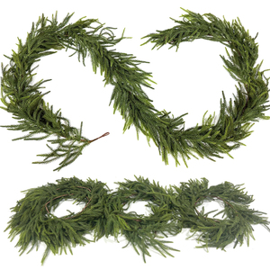 Ghirlanda di aghi di pino Norfolk artificiali morbidi effetto real touch <span class=keywords><strong>per</strong></span> <span class=keywords><strong>decorazioni</strong></span> di <span class=keywords><strong>porte</strong></span> e pareti, <span class=keywords><strong>decorazioni</strong></span> <span class=keywords><strong>natalizie</strong></span> e invernali - Product Image 5