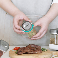 Bouteille Distributrice Unique en Verre pour Huile et Vinaigre, Ensembles de Pots à Salade, Assaisonnements, Sel et Poivre pour Restaurant