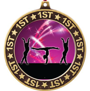 Noble 1ère place médaille de gymnastique violet gymnaste Silhouette <span class=keywords><strong>diamant</strong></span> clouté étoile centrale et 1ST Accents - Product Image 4