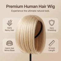 Peluca Mono de Estilo Occidental para Chicas, Duradera, Reutilizable, Fácil de Usar, Talla de Gorra Personalizada, 100% Cabello Humano Remy, Premium OEM ODM