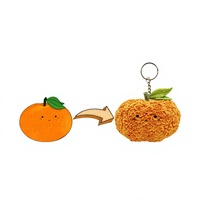 Pendentif en peluche orange en coton doux, série fruits, avec rembourrage en coton PP, 0-10 cm