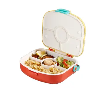 Hot Supplier Eco Friendly 4 Compartment Kid Pp Plastic Food Storage Container Child Lunch Bento Box