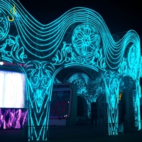 Laternenfabrik Anpassbare Wasserdichte LED-Lichtskulptur Metallrahmen-Bogen Festival-Laterne für Plätze und Freizeitparks