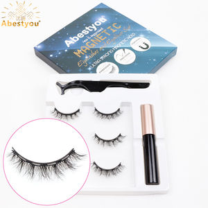 Ciglia magnetiche abestype 5d 3 paia con pinzette magnetiche impermeabili per Eyeliner liquido applicatore Kit scatola di imballaggio personalizzata - Product Image 1